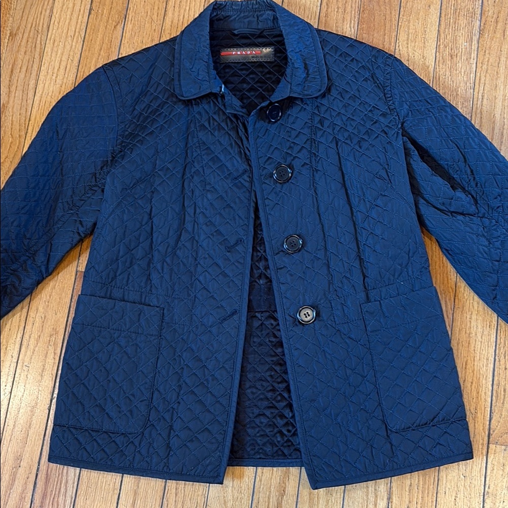 Prada navy quilted jacket
